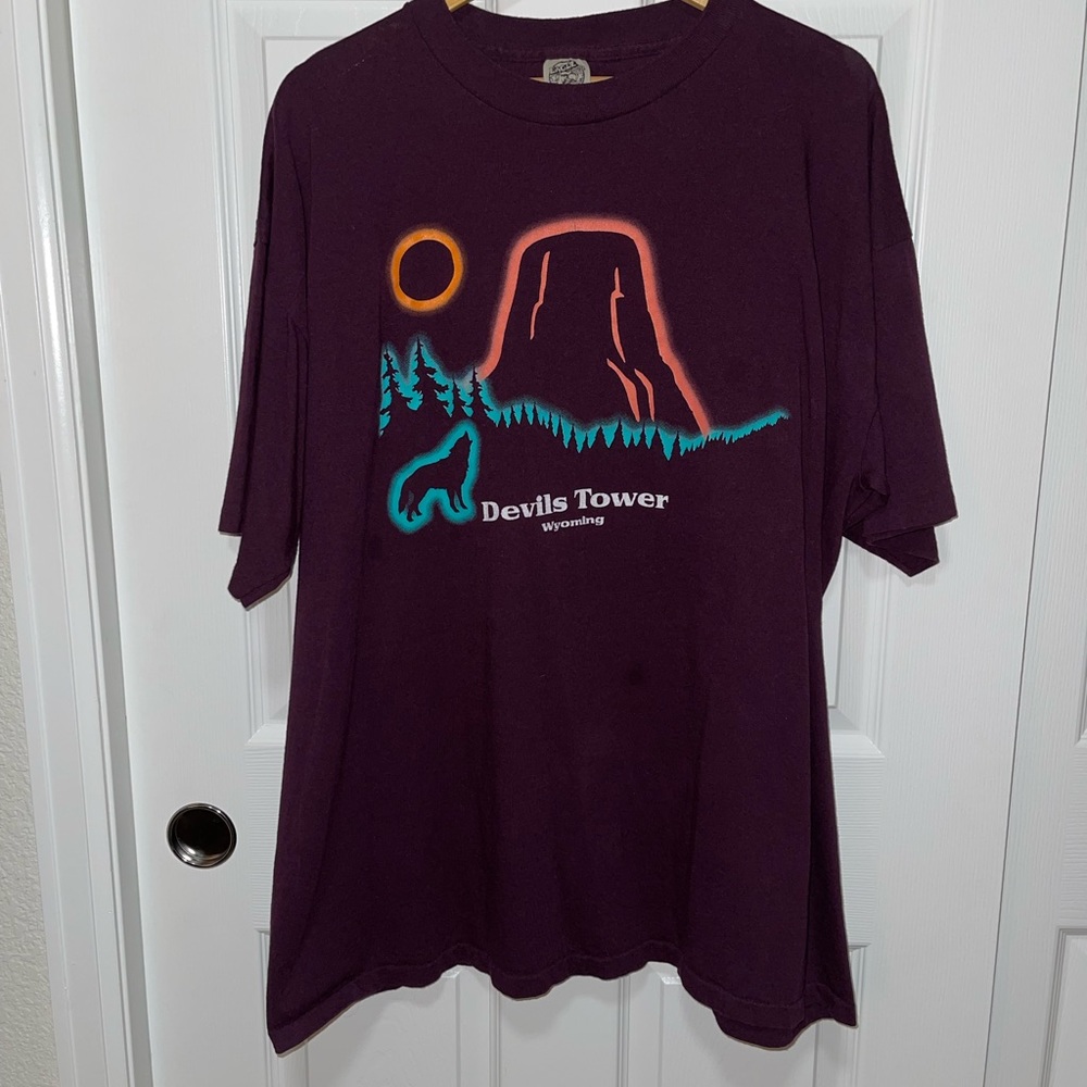 📍SOLD Vintage Single Stitch Devils Tower Graphic Tee | Size 2X